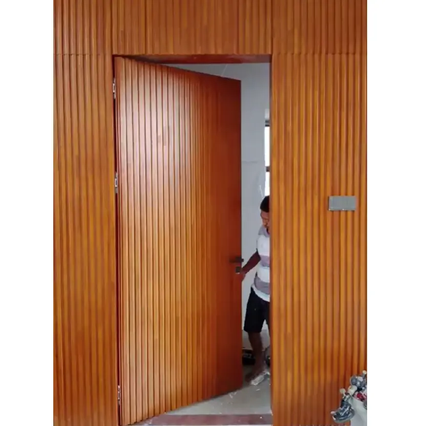 CBMMart Vente en gros Fabricant d'appartement Porte intérieure en bois Porte de chambre à coucher Noyer Intérieur moderne Porte de chambre en bois massif