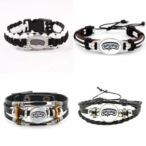 Pulseras de Cuentas de los San <span class=keywords><strong>Antonio</strong></span> Spurs al por Mayor de Fábrica, Pulseras de Moda Unisex con Colgante del Logotipo de los Campeones de Baloncesto, Accesorios de Aleación de Zinc - Product Image 2