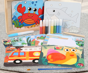 Educazione precoce colorato di sabbia Graffiti <span class=keywords><strong>pittura</strong></span> di sabbia gioco in legno giocattoli educativi per bambini - Product Image 2