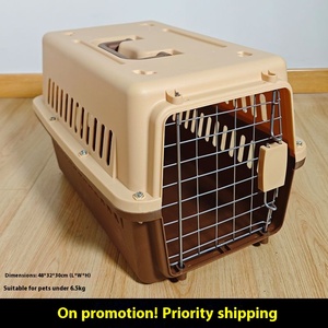 Precio de fábrica, puerta de alambre aprobada por aerolínea portátil, jaula de plástico para mascotas, gatos, cachorros, perros, perrera, jaula transportadora de viaje - Product Image 3