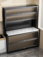 Étagère de four à micro-ondes en pierre frittée de luxe, chariot de cuisine multi-niveaux, chariot de cuisine avec armoire de rangement