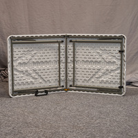 Table pliante de 12 mètres en plastique moulé par soufflage, avec pieds droits et structure métallique, portable, pour bureau d'étude, table de repas extérieure, marché nocturne