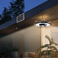 Lampe solaire UFO LED pour jardin, utilisation extérieure et intérieure, IP 65 étanche, réglage de la température de couleur, luminaire suspendu à énergie solaire