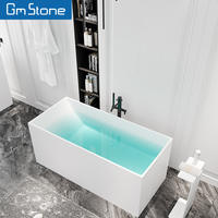 Baignoire autoportante de luxe personnalisée en pierre artificielle, moderne, avec fonction bain à remous, pour hôtels et villas