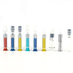 Seringue en verre personnalisée de 1ml Seringue en métal pré-remplie de 1ml Seringues en verre Luer Lock avec marques