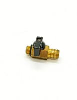 Robinet à boisseau sphérique miniature 1/4'' mâle x raccord cannelé, poignée courte papillon noire en laiton, manuel, OEM, pour air, eau, gaz, raccord pneumatique