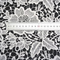 130cm largeur Lotus fleur dentelle creux lait soie dentelle broderie Soluble dans l'eau dentelle tissu pour robe vêtements accessoires