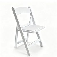 Chaise pliante Wimbledon blanche en résine, robuste, pour hôtels, événements et mariages, vente en gros