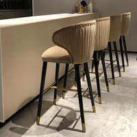Chaises de bar de luxe en tissu, chaises hautes modernes pour îlot de cuisine, tabourets de comptoir pivotants pour meubles de cuisine