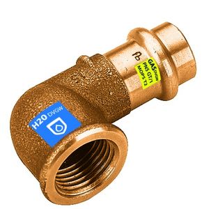 Raccord coudé à 90 degrés en bronze F X Fil F pour tuyaux d'eau et de gaz, diamètre 22 x 1 - Product Image 1