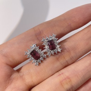 Tianyu Gems Gold Plated Brass <b>Earrings</b> with <b>Emerald</b> Cut Zircon Luxurious Classic Women's <b>Stud</b> <b>Earrings</b> Claw Setting - Product Image 4