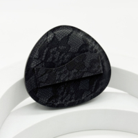 Houppette à poudre professionnelle portable noire à motifs, éponge non poudreuse, outil de beauté pour le visage