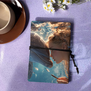 Cadeau de Noël Premium A6 bloc-notes pour nièce pour dessiner et écrire des idées d'histoire fille <span class=keywords><strong>dauphin</strong></span> poisson motif de scène sous-marine sur le c - Product Image 3