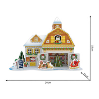 Mini puzzle de maison de Noël en mousse 3D : Jouet de décoration DIY écologique