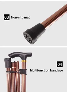 Bastones retráctiles automáticos de aleación de Duraluminio para exteriores, bastones para ancianos, bastones para senderismo y trekking - Product Image 4