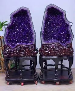 Vente en gros de géodes de cathédrale d'améthyste naturelle de grande taille, pierres rondes taillées en cristal pour la décoration de la maison et la géomancie - Product Image 3