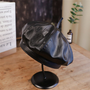 Factory Wholesale Custom French Pu Leather Hat <strong>Beret</strong> <strong>for</strong> <strong>Woman</strong> - Product Image 1