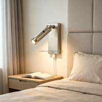 Applique murale rotative à bouton-poussoir, lampe de lecture murale de chevet, lampe murale de tête de lit Type-C, éclairage pour projets hôteliers cinq étoiles