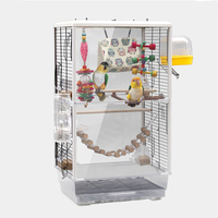 Cage lumineuse transparente pour les oiseaux, symbole chinois, avec bâton support, mangeoire pour oiseaux, idéale pour le perruches, pour élevage des perroquets