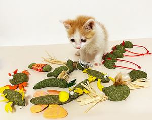 2025 nuovo arrivo all'ingrosso 100% animali naturali gatto gatto giocattoli con piume gatto menta gatto Teaser palla <span class=keywords><strong>Catnip</strong></span> - Product Image 1