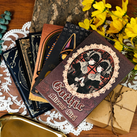 16,8*11,4 Bestseller Personalisiertes Tarot-Karten-Themen Papier-Journal Schwarz-Gold Hexagramm Tragbares Notizbuch Faltbares Magnetisches Tagebuch