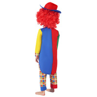 Disfraz de Payaso para Niños, Cuatro Piezas a Cuadros con Peluca Roja, Disfraz para Circo o Escenario
