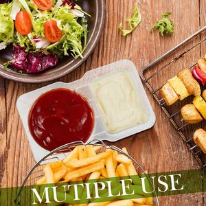 Couvercle de bol en plastique PP biodégradable de petite taille, personnalisable pour la restauration, coupelle à sauce jetable recommandée, compatible micro-ondes - Product Image 6