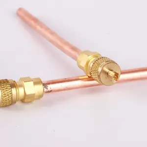 1/4 copper access valve for refrigeration HVAC high quality 1/4" refrigeration brass access valve R134a access charging valve