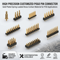 Connecteur Pogo Pin en laiton personnalisé de 2,0 mm et 2,54 mm, mâle/femelle, durable, indice de protection IP20, pour applications sur circuits imprimés