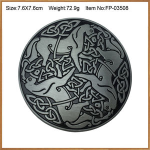 圆形锌合金皮带五金配件3D凯尔特结马形皮带扣 - Product Image 2