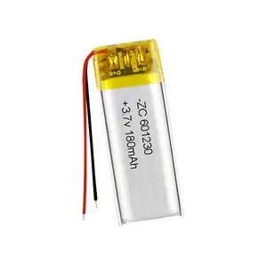 סוללת ליפו קטנה 601230 3.7v 180mah נטענת ליתיום נטענת פולימר עבור אוזניות אוזניות אוזניות אוזניות