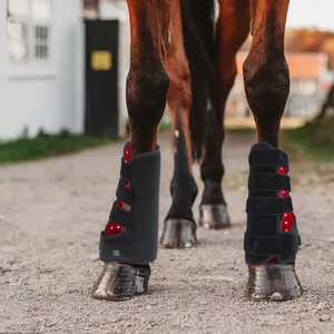 (Una coppia = 2 unità) Professionals Choice Full Size Horseware Equine Cooling Ice Boot per lesioni ai cavalli Full Red Therapy Pad