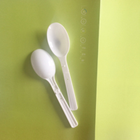 Cuillère en plastique jetable pliable, meilleure vente 1 pièce, cuillère à salade en plastique pour gâteaux aux fruits, couverts en plastique