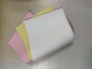 Papel NCR de 3 Capas CB CFB CF, 48-55 g/m², Papel Autocopiativo de Pulpa Virgen Blanco, Rosa y Amarillo para Impresión por Computadora, Imagen Azul - Product Image 2