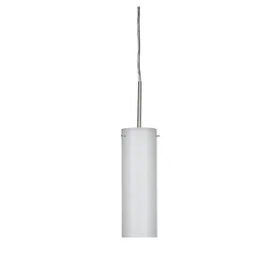 Lampe suspendue nordique en verre blanc/jaune à suspendre, 14 pouces, cylindre moderne en Nickel brossé, pour salle à manger, Bar, approbation de la chambre à coucher