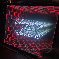Enseigne néon 3D personnalisable à effet infini, miroir abyssal en acrylique LED pour publicité extérieure, enseigne néon sur mesure