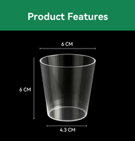 Mini-gobelets en plastique transparent PS de 3 oz pour boissons, collations, jus, bière, vin, gobelets de stade, gobelets de fête réutilisables, gobelets à pudding