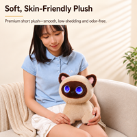 Giocattolo Interattivo AI a Forma di Gatto con Occhi LED Emozionali, Risposta al Tocco, Coda che Si Agita, Domande e Risposte Vocali, Educazione Precoce, Regalo per Bambini