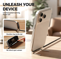 Câble de chargeur invisible avec support, câble plat USB C vers USB C 60W, câble de charge rapide multifonctionnel pour le jeu et le bureau