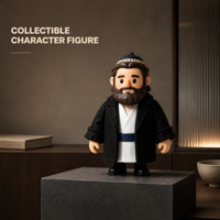 Figurines d'action personnalisées inspirées de la culture juive, en plastique, avec barbe, vêtements noirs et robe blanche, jouets, poupées en vinyle à thème culturel