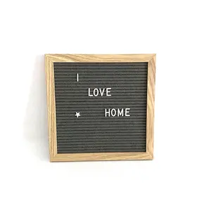 Großhandel 10 Zoll Filz Holz Letter Board für Message Board Zeichen mit weißen Plastik buchstaben Zahlen Symbole