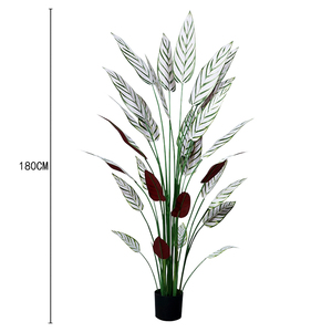 Arbre artificiel en plastique de simulation, <span class=keywords><strong>petit</strong></span> arbre artificiel vert, plantes artificielles en bananes pour la décoration de la place publique - Product Image 2