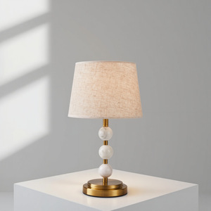 Lampe de table en céramique de style nordique, E27 LED, lumière chaude, lampe de chevet pour chambre à coucher, décoration moderne et simple pour salon - Product Image 1