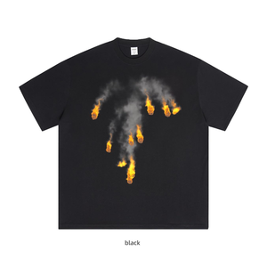 <span class=keywords><strong>T</strong></span>-<span class=keywords><strong>shirt</strong></span> Oversize in Cotone 100% Stile Retrò Streetwear, Stampa Digitale con Tecnologia Antica, Traspirante, per <span class=keywords><strong>Skateboard</strong></span> e Rap - Product Image 5