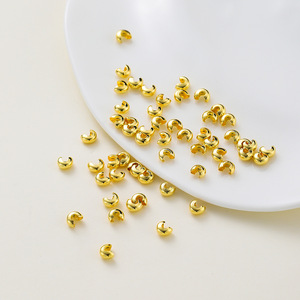 C Shaped Open Beads Pure Copper Plated Gold Color Beading Supplies DIY Spacer Beads Half <b>Moon</b> Clasp Jewelry Making Accessories - Product Image 4