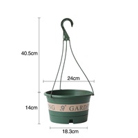 Pot de fleurs suspendu en plastique avec crochet, paniers à fleurs suspendus, support de pot de pépinière pour plantes d'extérieur et d'intérieur, jardin