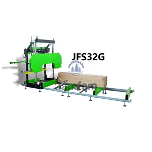 Jamfam 32 Inci Besar Horizontal Diesel Bandsaw Mills Portabel Pemotong Kayu Band Gergaji