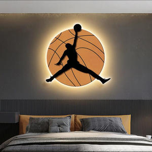 Art mural de basket-ball NBA, impression UV sportive, décoration en cristal, portrait design, peinture à LED suspendue pour <span class=keywords><strong>chambre</strong></span> à coucher, usine - Product Image 5