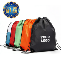Sac à dos de sport en polyester de haute qualité OEM avec cordon de serrage, sac de sport imperméable, logo personnalisé, sac à dos de sport promotionnel avec cordon de serrage