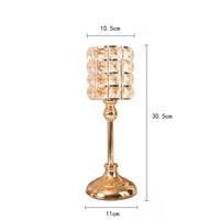 Porte-bougie en cristal or et argent, style européen de luxe, pour mariage, banquet, dîner, décoration de fête à domicile